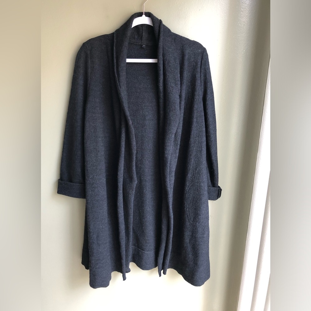 MUJI 100% Wool Long Cardigan Size: M